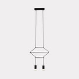 Modern Geometric Metal Suspension Pendant Light - 2/4/6 Black Ceiling Lights