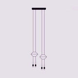 Modern Geometric Metal Suspension Pendant Light - 2/4/6 Black Ceiling Lights 4 /