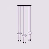Modern Geometric Metal Suspension Pendant Light - 2/4/6 Black Ceiling Lights 6 /