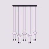 Modern Geometric Metal Suspension Pendant Light - 2/4/6 Black Ceiling Lights