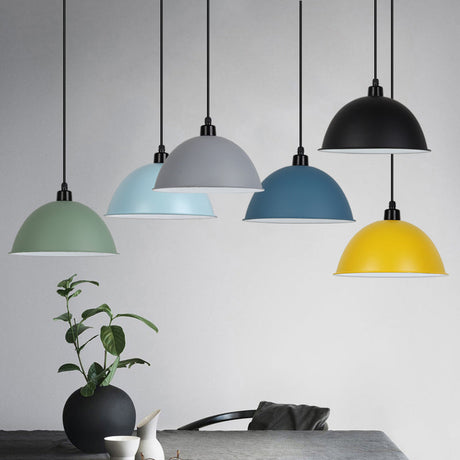 Nordic Stylish Bowl Pendant Lamp - Single Light Aluminum Hanging For Gallery Cafe