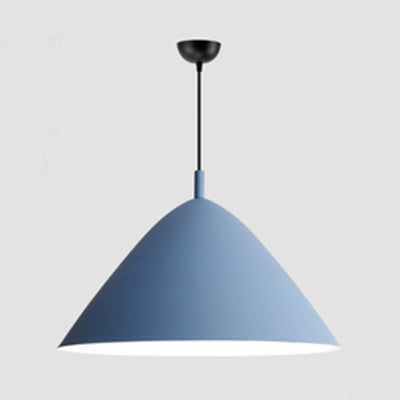 Candy Colored Nordic Pendant Light - 10.5/13/16 Inch Wide Aluminum Hanging Fixture For Cafes Blue /
