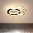Halo Ring Modern Black - White Led Ceiling Lamp Fixture - Metallic Flush Lighting In Warm/White