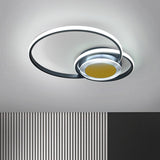 Contemporary Black/Gold Led Metallic Ceiling Flush Mount - Bedroom Lighting 14’/18’ Width