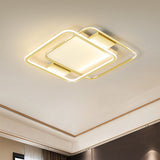 Minimal Dual Rhombus Flush Light - Gold Finish Led Metal Lamp (16.5/20.5 Wide) In Warm/White / 16.5