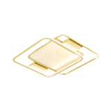 Minimal Dual Rhombus Flush Light - Gold Finish Led Metal Lamp (16.5/20.5 Wide) In Warm/White
