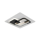 Minimalist Squared Metal Lamp Fixture With Black/Gold Led Flush Lighting For Bedroom (16/19.5 Width)
