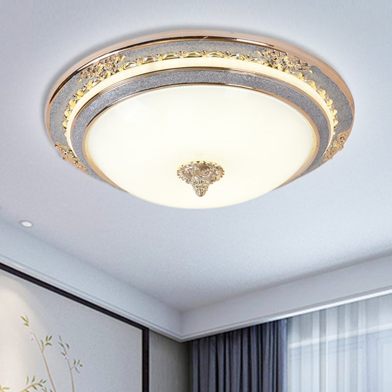 Sleek Glass Apricot Ceiling Lamp - Led Flush Mount Light Bowl-Shape Simplicity 14/16/19.5 Dia Grey /