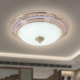 Sleek Glass Apricot Ceiling Lamp - Led Flush Mount Light Bowl-Shape Simplicity 14/16/19.5 Dia