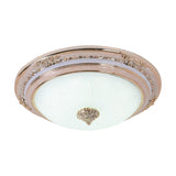 Sleek Glass Apricot Ceiling Lamp - Led Flush Mount Light Bowl-Shape Simplicity 14/16/19.5 Dia