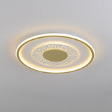 Gold Led Metal Flush Ceiling Lamp - 16/19.5 Simple Design Square/Round Fixture