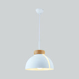 Nordic 1-Light Metal Dome Ceiling Pendant - Pink/White/Black Suspension Light White