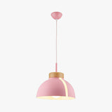 Nordic 1-Light Metal Dome Ceiling Pendant - Pink/White/Black Suspension Light Pink