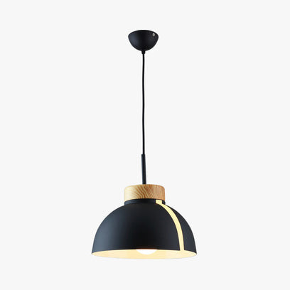 Nordic 1-Light Metal Dome Ceiling Pendant - Pink/White/Black Suspension Light Black