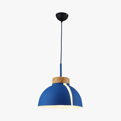Nordic 1-Light Metal Dome Ceiling Pendant - Pink/White/Black Suspension Light Dark Blue