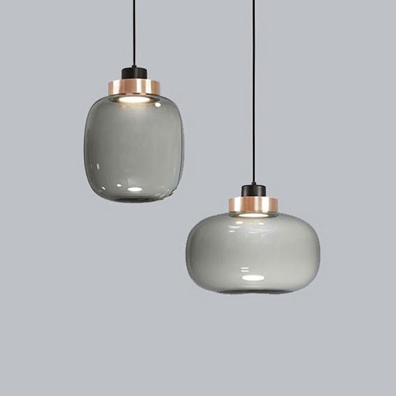 Modern Smoky Glass Led Pendant Light - 7’/8.5’ Wide Suspension Kit In White/Warm