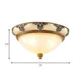 Golden Dome Opal Glass Flush Mount Ceiling Light Fixture - Classic Design 3-Bulb 15/19 Width