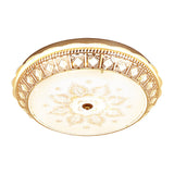 Contemporary Led Crystal Bowl Ceiling Light For Bedroom - Flush Mount