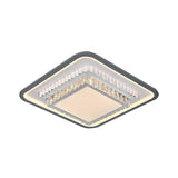 Modern Led Crystal Ceiling Light Fixture - Square/Rectangle Design (Black/White)