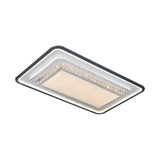 Modern Led Crystal Ceiling Light Fixture - Square/Rectangle Design (Black/White)