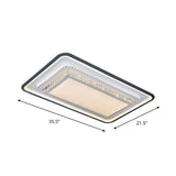 Modern Led Crystal Ceiling Light Fixture - Square/Rectangle Design (Black/White)