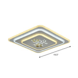 Led Crystal Ceiling Lamp Modern Flush Mount Lighting In White - Round/Square Design