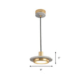 Modern Round Metal Pendant Light With Marble Ring - 1 White/Black/Green