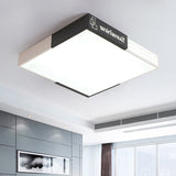 19.5/23.5 Modern Led Square Acrylic Ceiling Lighting In White For Living Room / 19.5 Warm