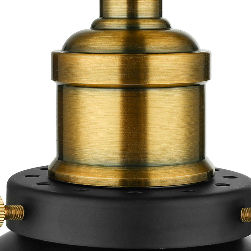Vintage Black Metallic Semi-Flush Ceiling Light With Conical Bulb For Dining Room