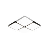 Sleek 4/6-Light Flush Mount With Acrylic Shade - White Rectangular/Squared Ceiling Lamp Warm/White
