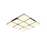 Sleek 4/6-Light Flush Mount With Acrylic Shade - White Rectangular/Squared Ceiling Lamp Warm/White