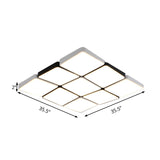 Sleek 4/6-Light Flush Mount With Acrylic Shade - White Rectangular/Squared Ceiling Lamp Warm/White