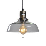 Hanging Single-Light Ceiling Pendant With Clear/Brown Glass Shade - Industrial Style For Dining Room