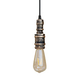 Rustic Style 1-Light Bare Bulb Hanging Light With Wrought Iron Ceiling Fixture - Ideal For Bathrooms