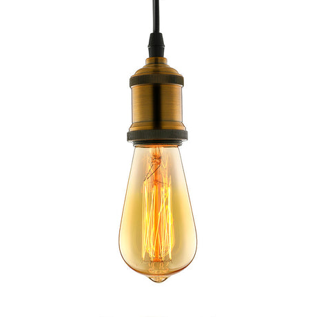 Vintage Style Metal Mini Pendant Light For Restaurants - Adjustable Brass Cord 1 Head Fixture