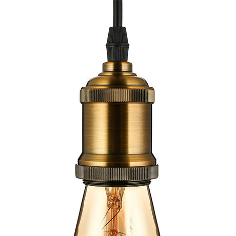 Vintage Style Metal Mini Pendant Light For Restaurants - Adjustable Brass Cord 1 Head Fixture