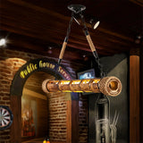 Bamboo Linear Pendant Light - Lodge Style Led Ceiling For Restaurant