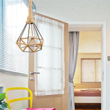 Lodge Style Beige Metal Pendant Lamp With Geometric Design And Rope-Weaved Frame