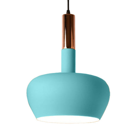 Modern Metal Hanging Pendant Light - Wine Glass Inspired Design With 1 And Blue/Pink/Yellow