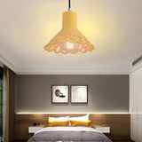 Nordic Style Concrete Pendant Lighting: Etched 1-Light Grey/White/Yellow Hanging Light With