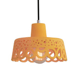 Nordic Style Concrete Pendant Lighting: Etched 1-Light Grey/White/Yellow Hanging Light With