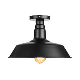 Vintage Iron Barn Dining Room Ceiling Light Fixture - 1 Black/White Semi Flush 10 14 Or 18 Diameter