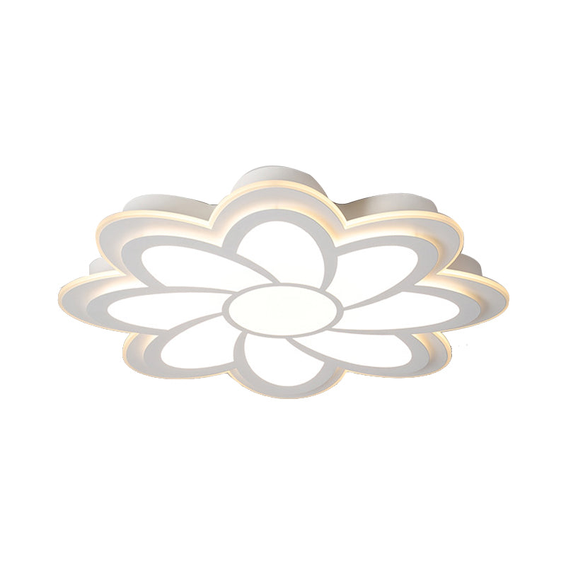 Modern Flower Metal Ceiling Light With Led Acrylic Diffuser Warm/White 16.5’/20.5’/24.5’ Dia