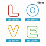 Sweet Letter Led Ceiling Light: Candy-Colored Acrylic Flush Fixture For Girls