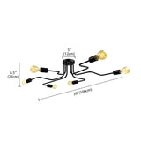 Vintage Metallic Semi Flush Light With Sputnik Design In Antique Brass/Black - Exposed Ceiling Mount