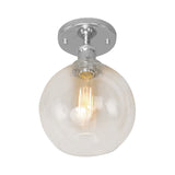 Industrial Clear Glass Spherical Balcony Ceiling Light Fixture Black/Brass/Copper