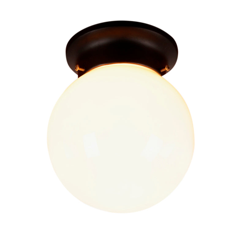 Industrial Black/Clear Glass Flush Mount Lighting Fixture 6/6.5 Wide