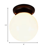 Industrial Black/Clear Glass Flush Mount Lighting Fixture 6/6.5 Wide