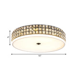 Modern White Crystal Led Round Flushmount Ceiling Light - 16/19.5 Wide