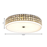 Modern White Crystal Led Round Flushmount Ceiling Light - 16/19.5 Wide